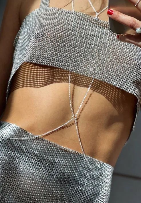 Body Chain Colar De Corpo Corrente De Corpo Moderna - Foto 2