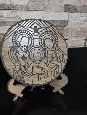 Placas personalizadas em madeira santa ceia, sagrada familia e nossa senhora de aparecida - Foto 2