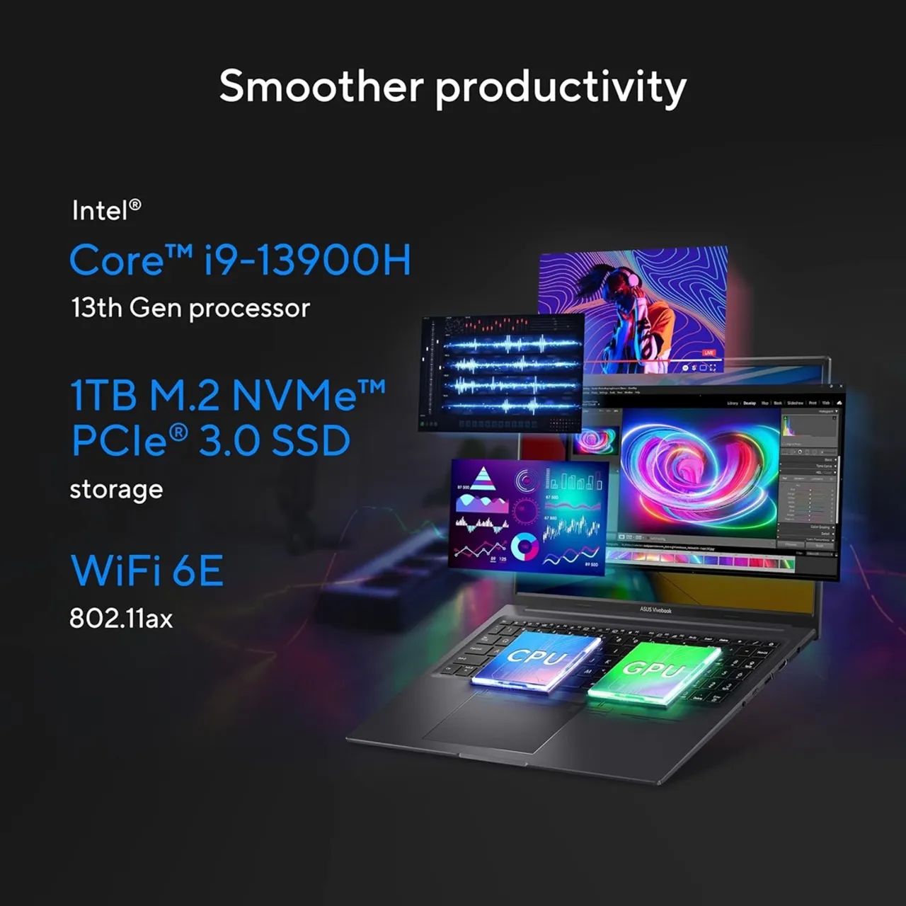 Notebook ASUS Vivobook 16x  i9-13900H RTX 4050 1TB SSD Wi-Fi 6E - Desempenho imbatível!