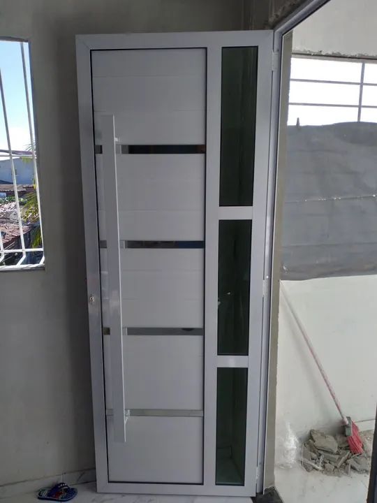 Porta de alumínio branco Linha 25 - Foto 4