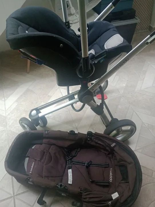 Carrinho de bebê Kiddo + bebê conforto  - Foto 6
