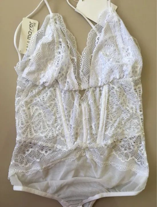 Body rendado branco 34 novo - Foto 3