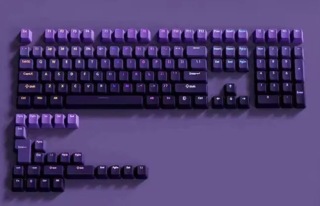 Teclas Gradiente Roxas Pbt Double Shot Para Teclados Mecânicos
