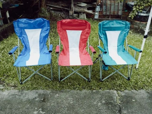 Cadeira para Camping Importada, EXTRA GRANDE com apoio acolchoado para braços e cabeça. Es - Foto 5