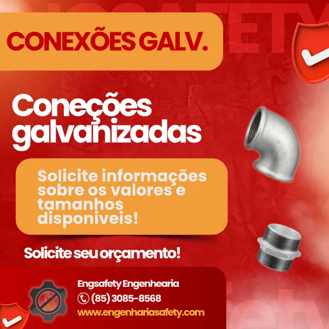 Conexões Galvanizadas - Verifique o tamanho disponível