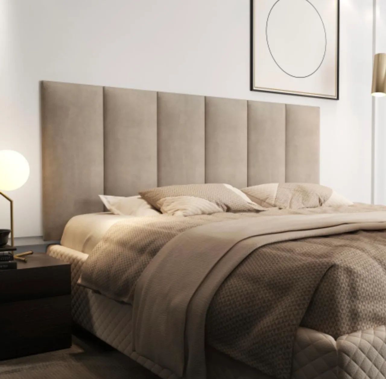 Cama box de casal com cabeceira estofada