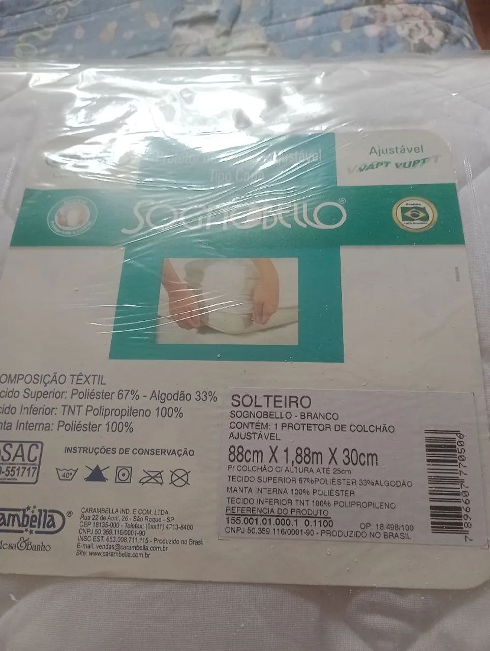 Protetor de colchão solteiro sognobello 