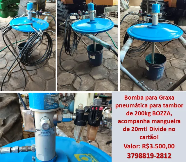 Bomba para graxa pneumática para tambor de 200kg BOZZA