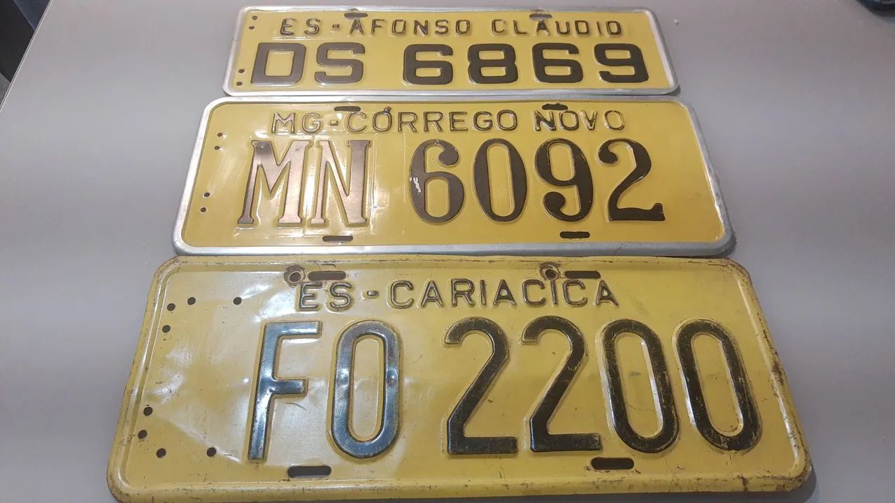 Placas de carros antigas 