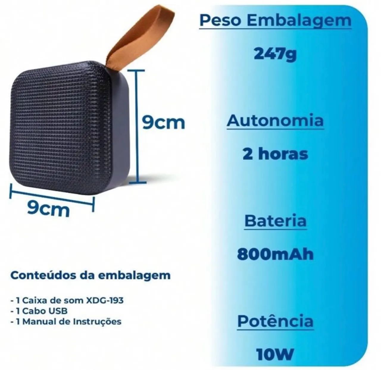 Caixa de Som Bluetooth Portátil com alça - Foto 2