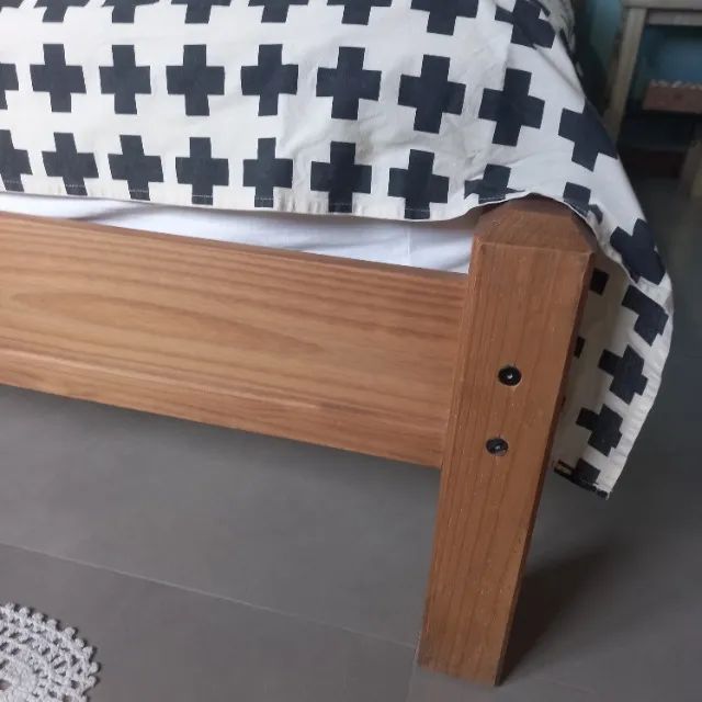 Cama de casal madeira macica - Foto 5