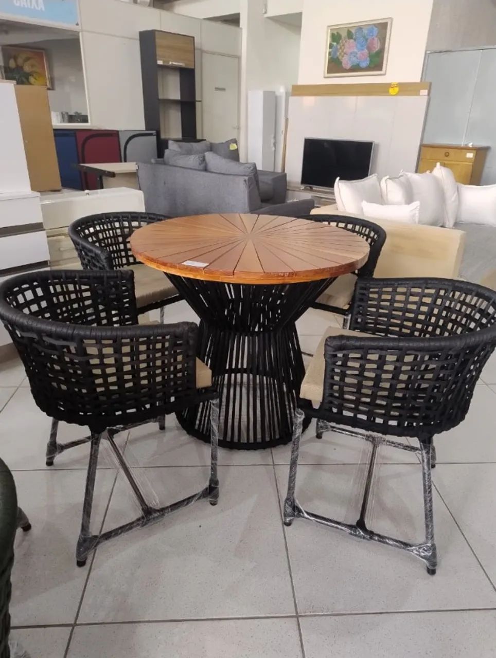  Mesa Com 4 Cadeiras corda naltica varanda /deck - Foto 3