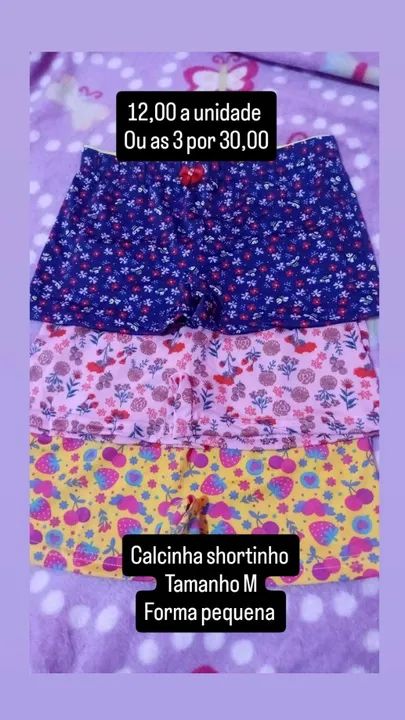 Calcinha shortinho, manta - Foto 3