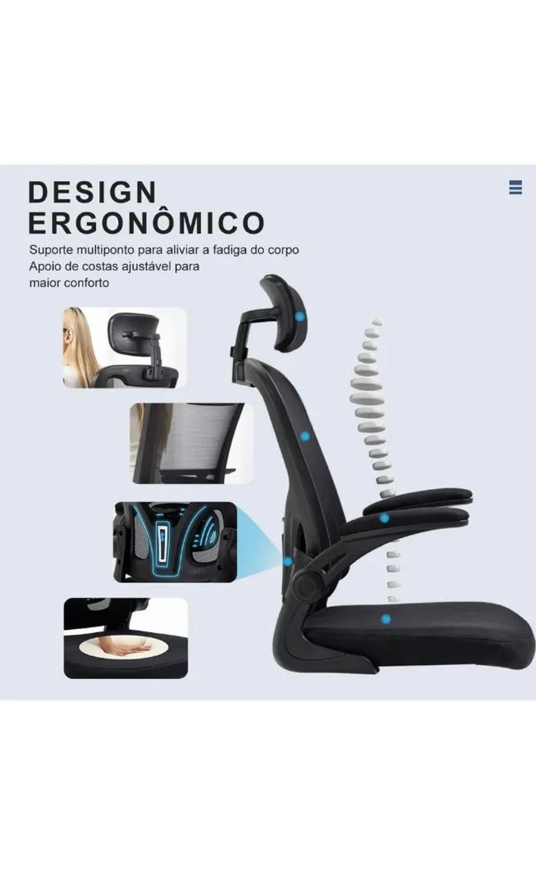 Cadeira de Escritório Ergonômica com Rodas - Foto 4