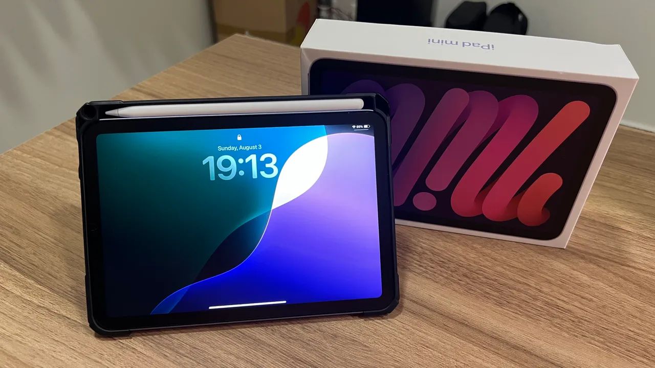 Apple iPad Mini 6 com Apple Pencil, Case e caixa original