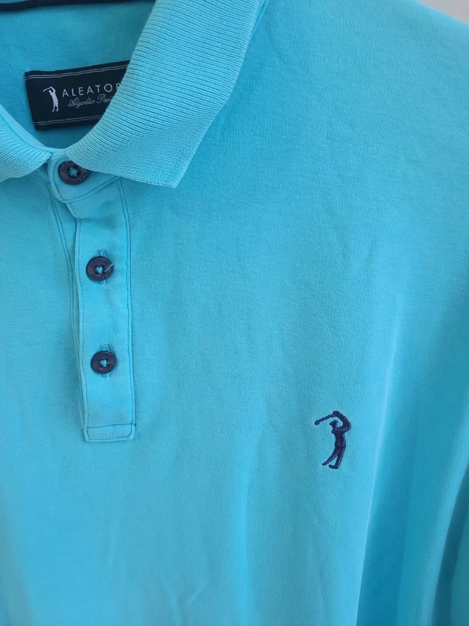 Camiseta Polo Azul Claro - Foto 3