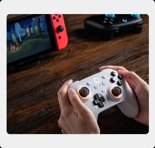 Controle 8BitDo Ultimate 2 Wireless Hall Effect Roxo - Preto - Branco - Lacrado - Original - Foto 3
