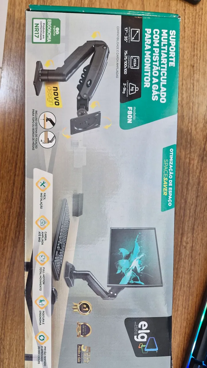 Suporte Articulado para Monitor com Pistão a Gás - F80N