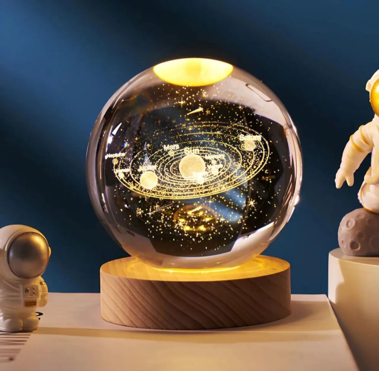 Luminária de mesa bola de cristal 