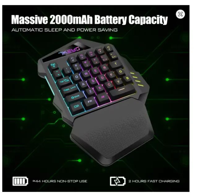 Mini Teclado 2.4G sem fio One Hand