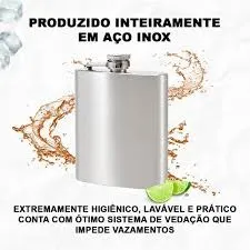 Cantil Whisky 230ml bolso-prata
