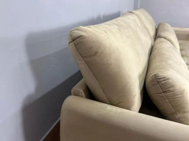 Sofá Cama Retrátil Amaranto 2,10 m Linho/Veludo Sem Caixa  - Foto 4