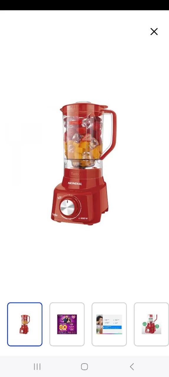 Liquidificador Mondial Turbo 900W - Vermelho
