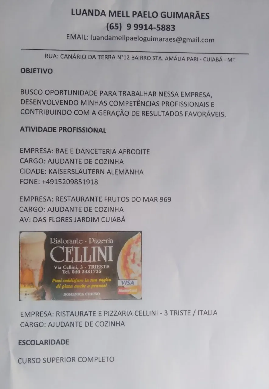 Auxiliar / ajudante de cozinha !
