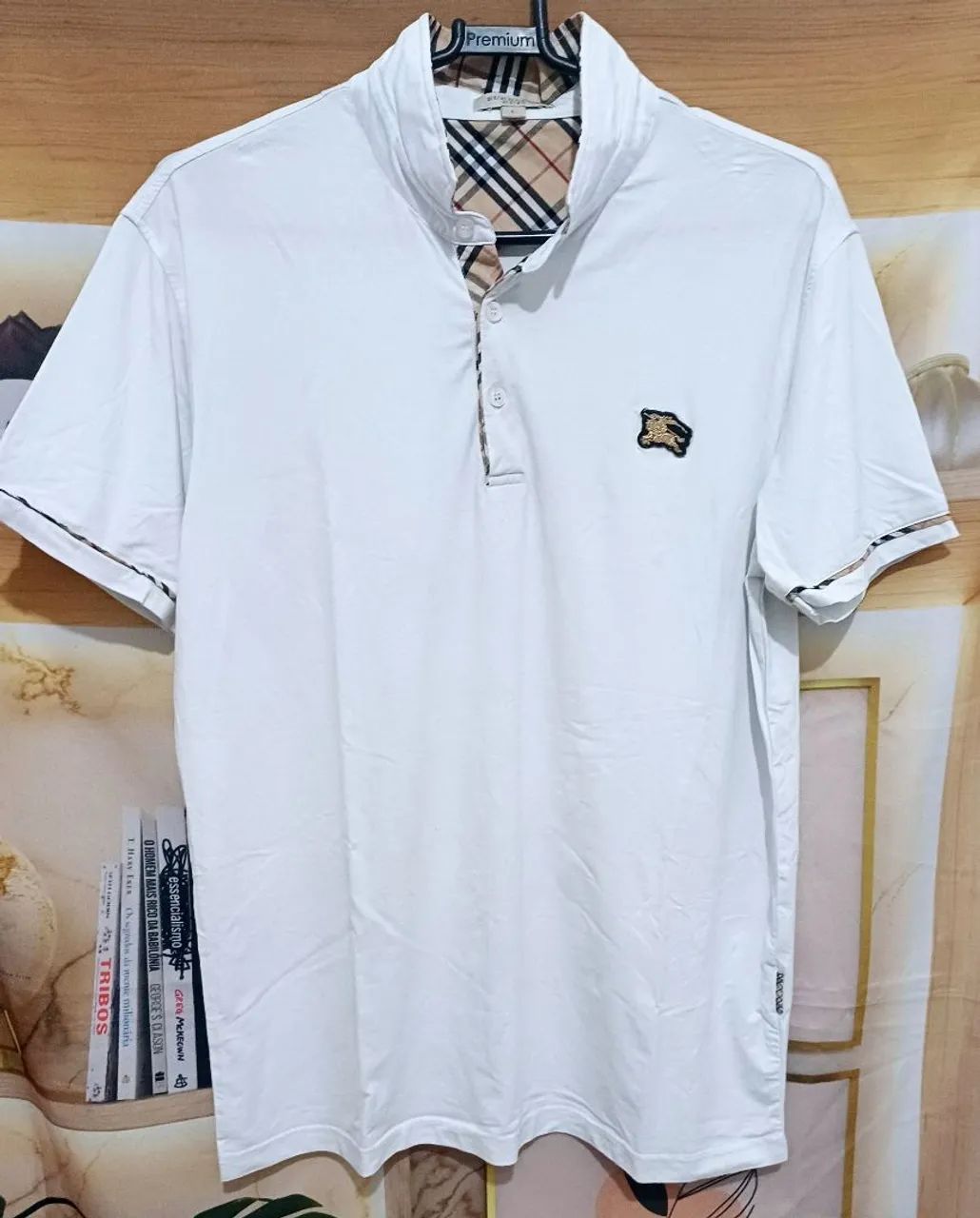 Camisa Polo Burberry Branca Original