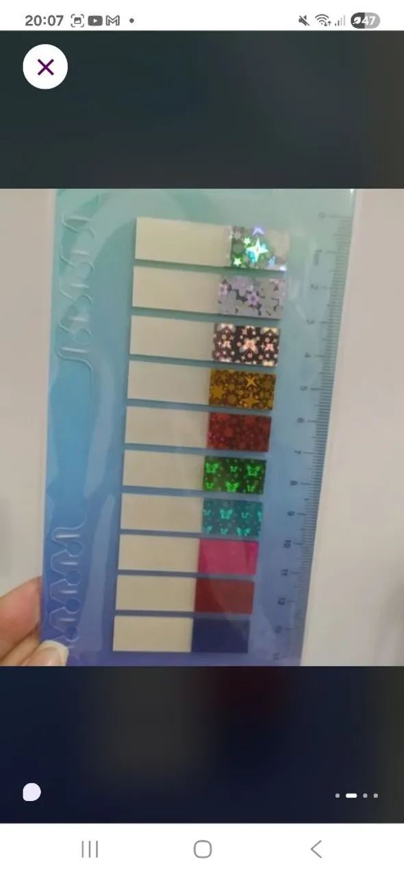 Stick notes, divisórias plásticas holográficas