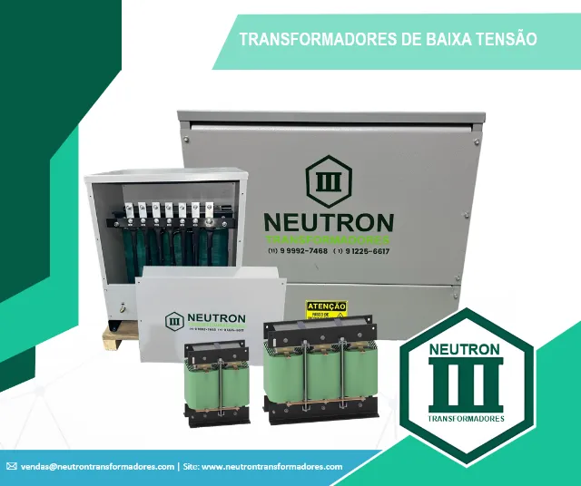 Auto transformador trifásico 100kVA, 380v/ p/ 220v + N ou 220v p/ 380v + N
