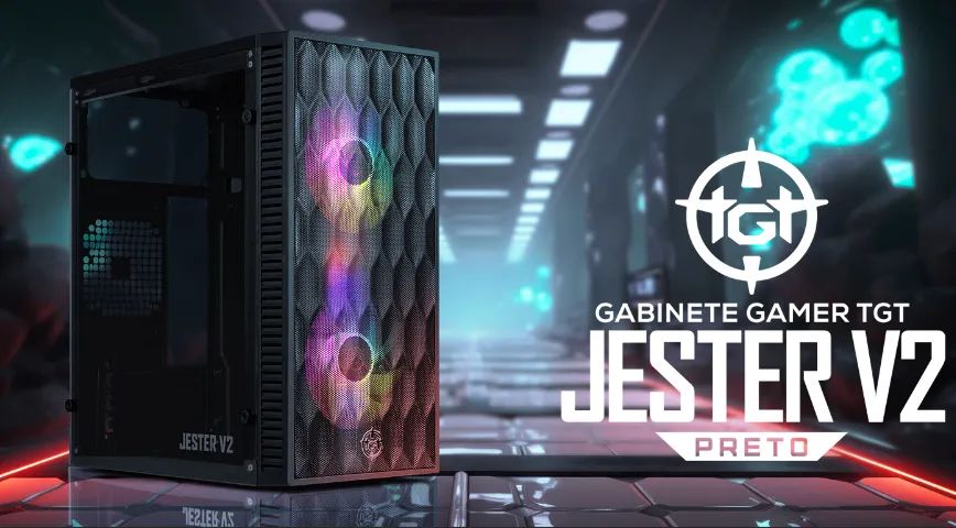 Gabinete gamer novo, lacrado! Jester V2, 2 fans!