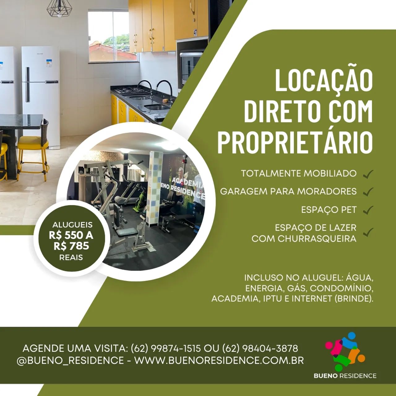 Kitnet com água, energia, internet, gás e mobiliado no Setor Coimbra - Goiânia - GO