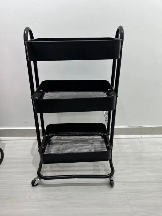 Carrinho de organização 3 andares preto - Foto 2