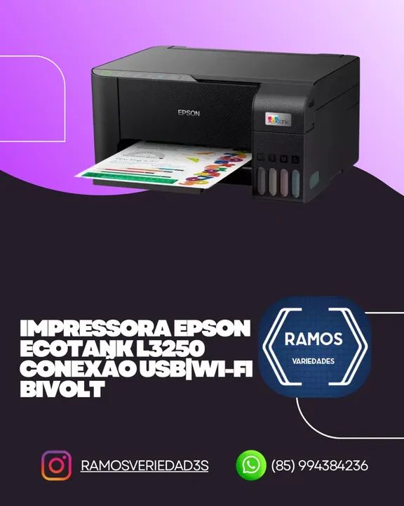Impressora Epson Ecotank L3250 Conexão USB|Wi-Fi Bivolt
