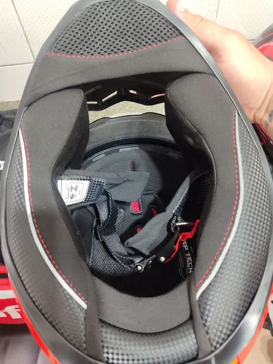 Capacete GP Tech - Novo - Vermelho 58 - Foto 4