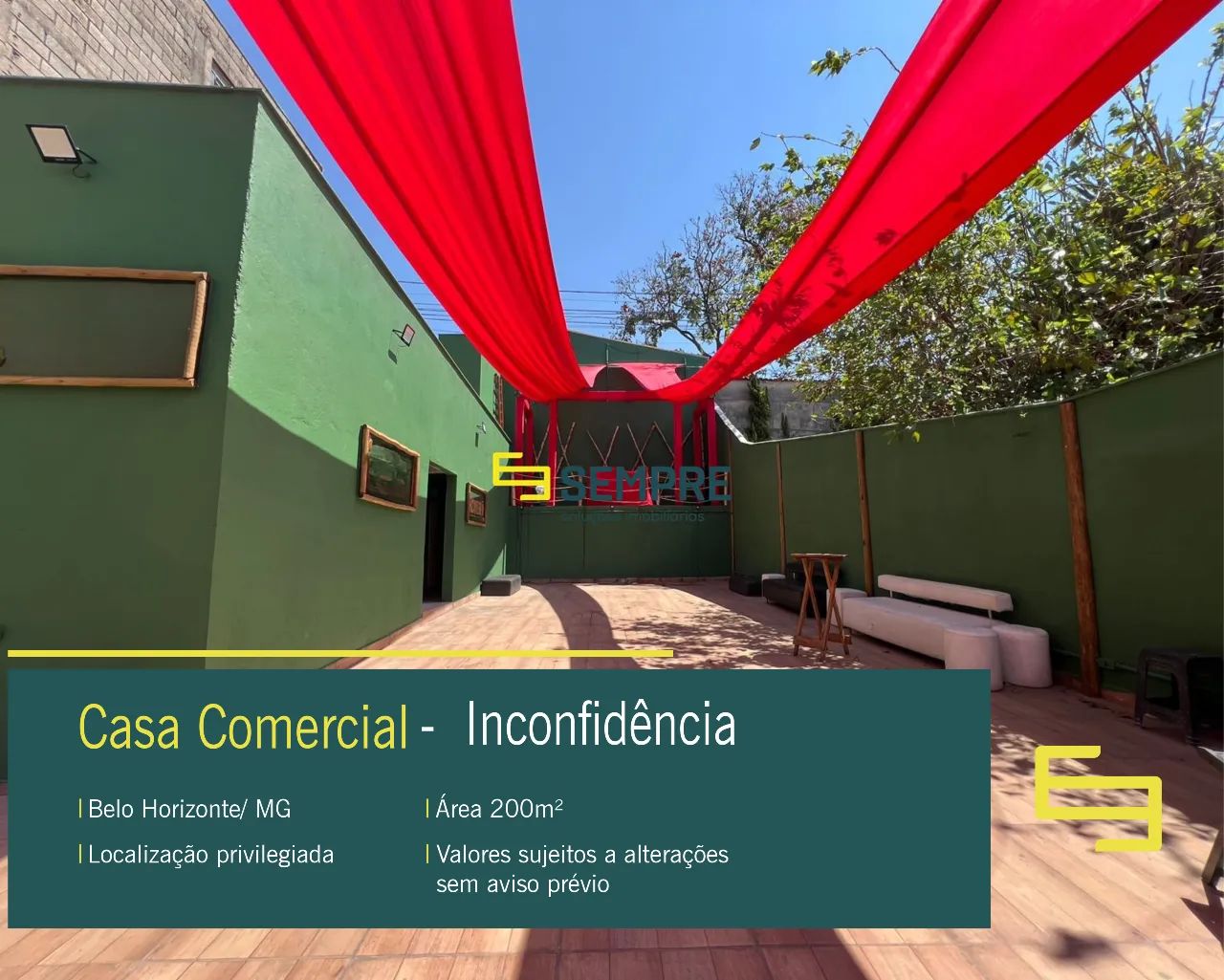 Casa comercial para alugar no Inconfidência Belo Horizonte/MG