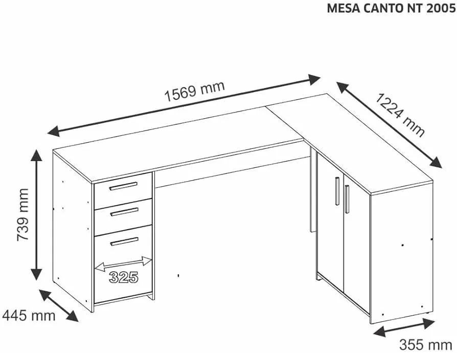 Mesa de Escritório Canto L - Entrega Grátis  - Foto 4