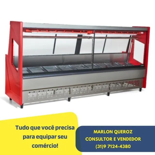 Balcão de Açougue Luxo 3M Polar Vermelho 220v