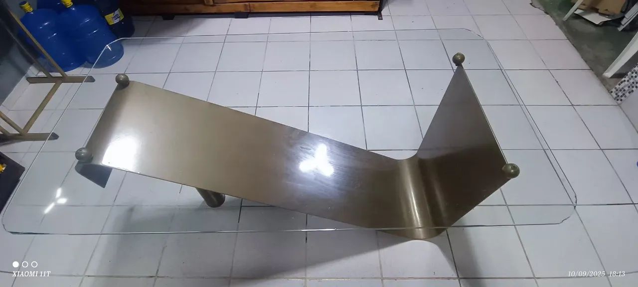 Mesa de ferro com tampão de Vidro  - Foto 4