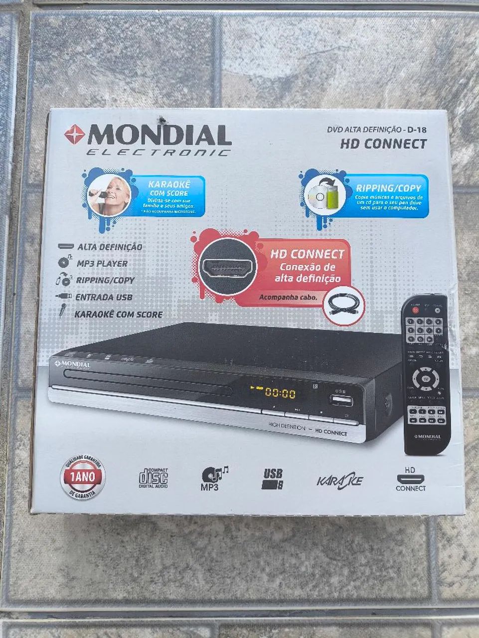 DVD Player Mondial HD Connect com Karaokê
