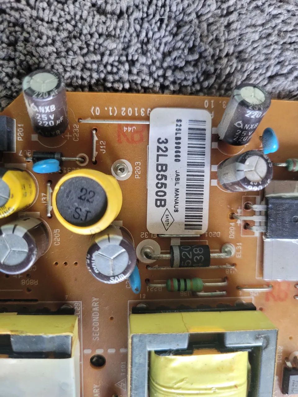 Placa fonte tv lg 32lb550b original Funcionando perfeitamente  - Foto 4