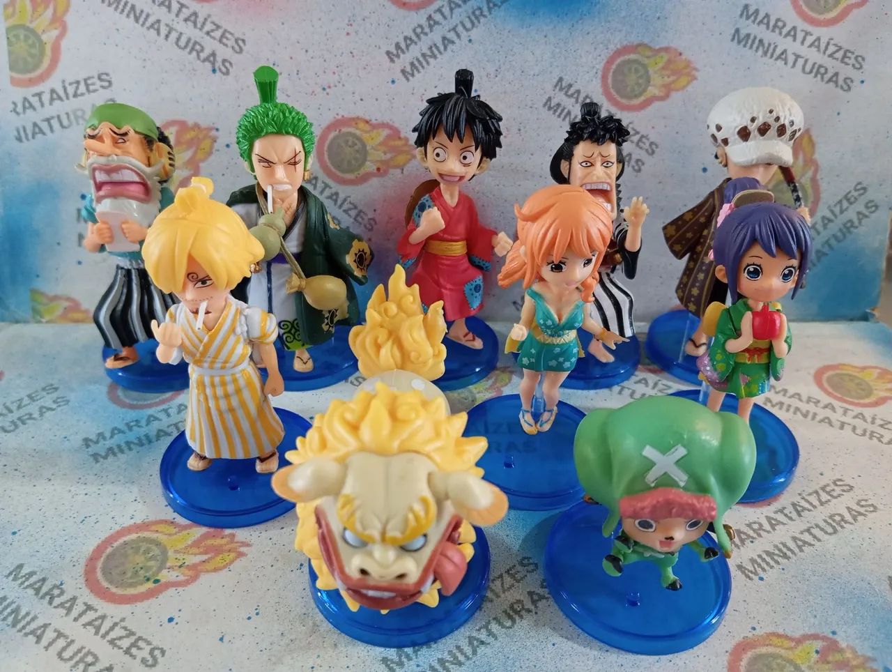 Coleção de Miniaturas One Piece - 10 unidades 