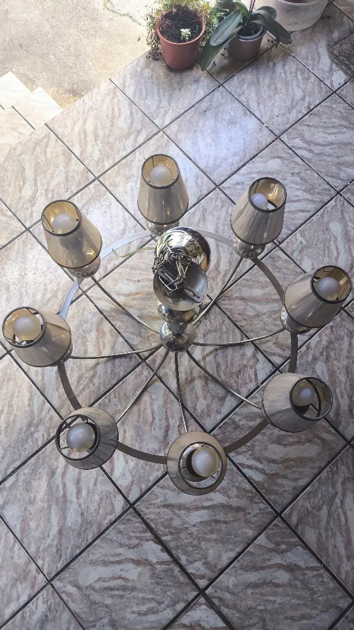 Lustre de Cristal 8 Lâmpadas