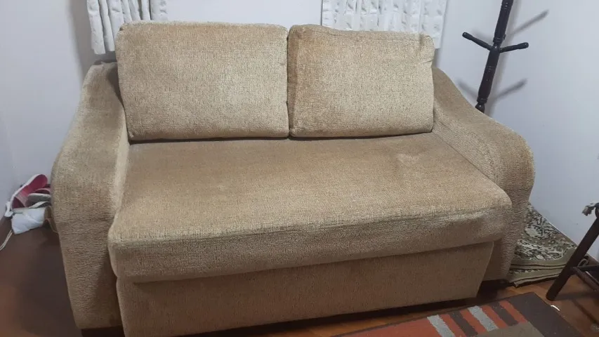 Sofá cama 2 assentos tecido suede