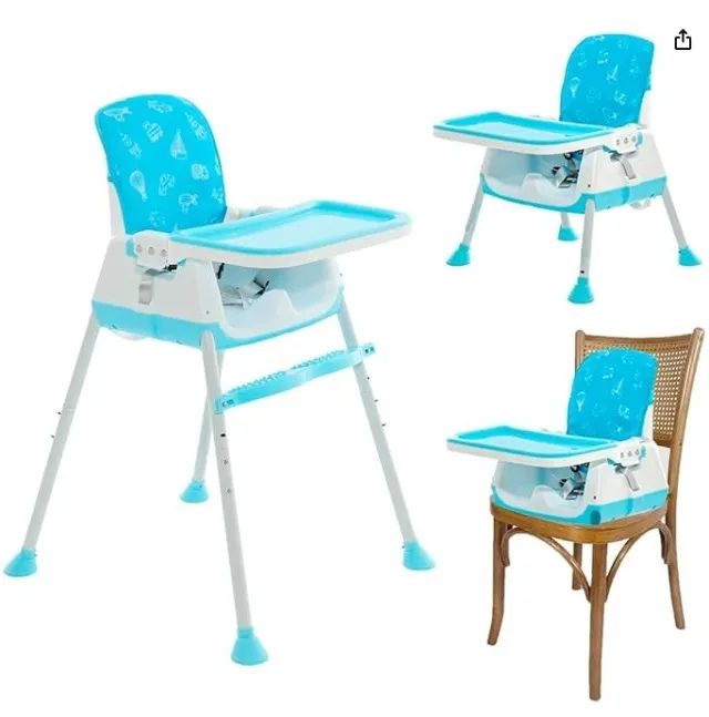 Cadeira de Alimentação Bebê Alta ou Portátil Zest Maxi Baby (Azul)  - Foto 2