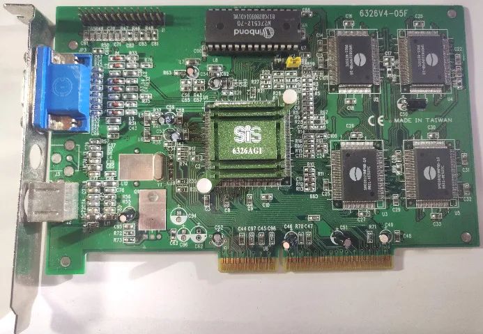  Placa de Video Antiga VGA AGP Vintage SIS 6326A GI 8MB Raridade