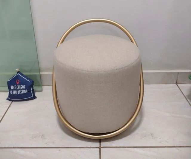  Puff Lunar Tecido Linho Bege - NOVO, DE FÁBRICA! - Foto 2
