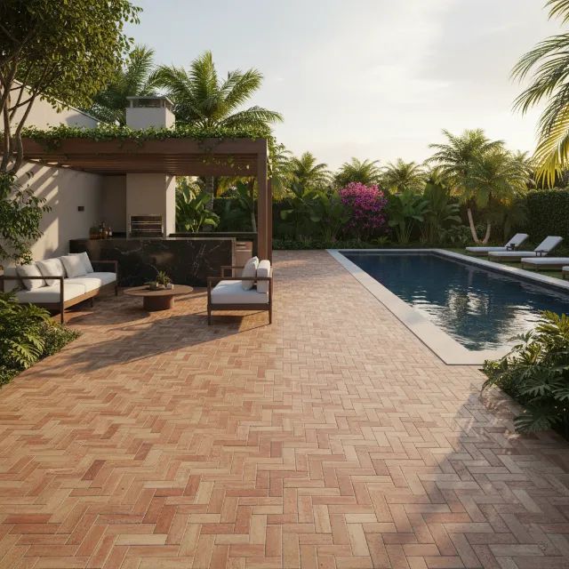 Piso Ceramico Rustico Retangular Terracota 