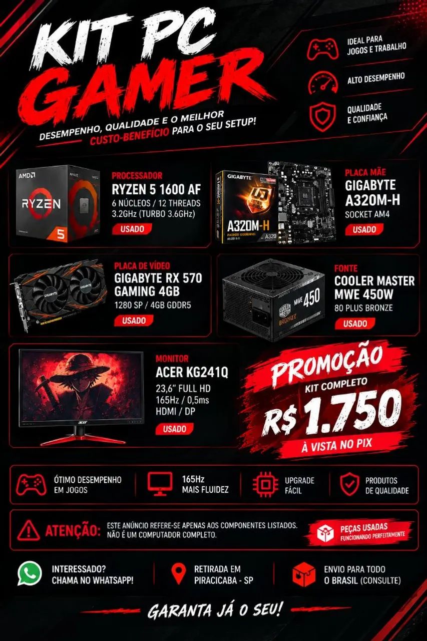 Kit Upgrade para PC Gamer
